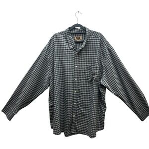 Foundry Shirt Mens 3XL Gray Black White‎ Plaid Button Down Easy Care Long Sleeve